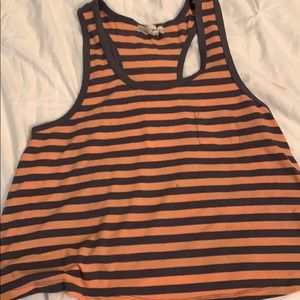Orange/grey striped tank